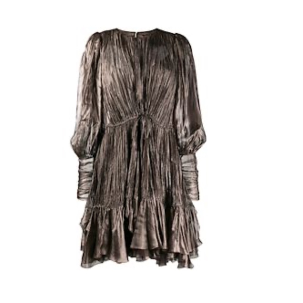 Size 4-6 beautiful unique silk brown dress
